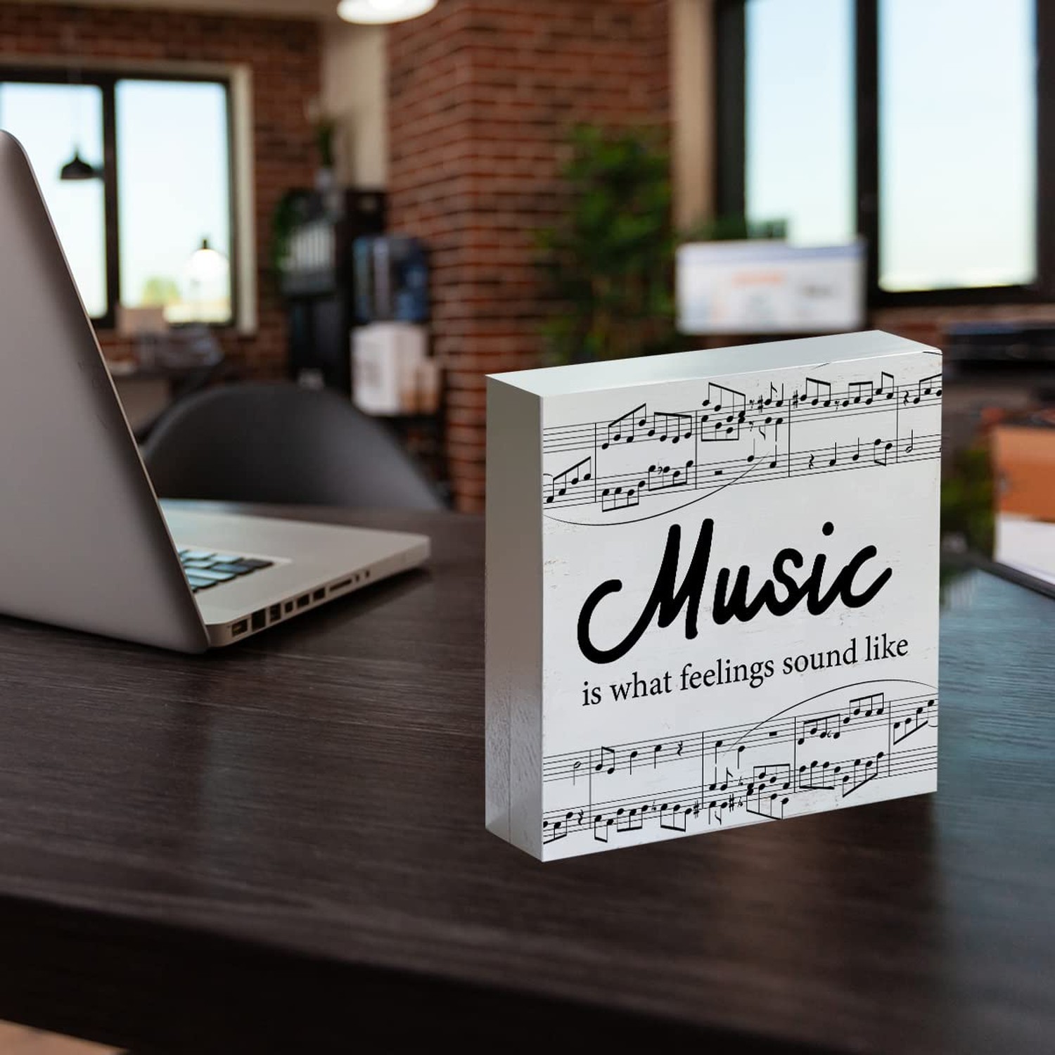 Music Lover Gift for Teacher Musician Music is What Feelings Sound Like Woode…