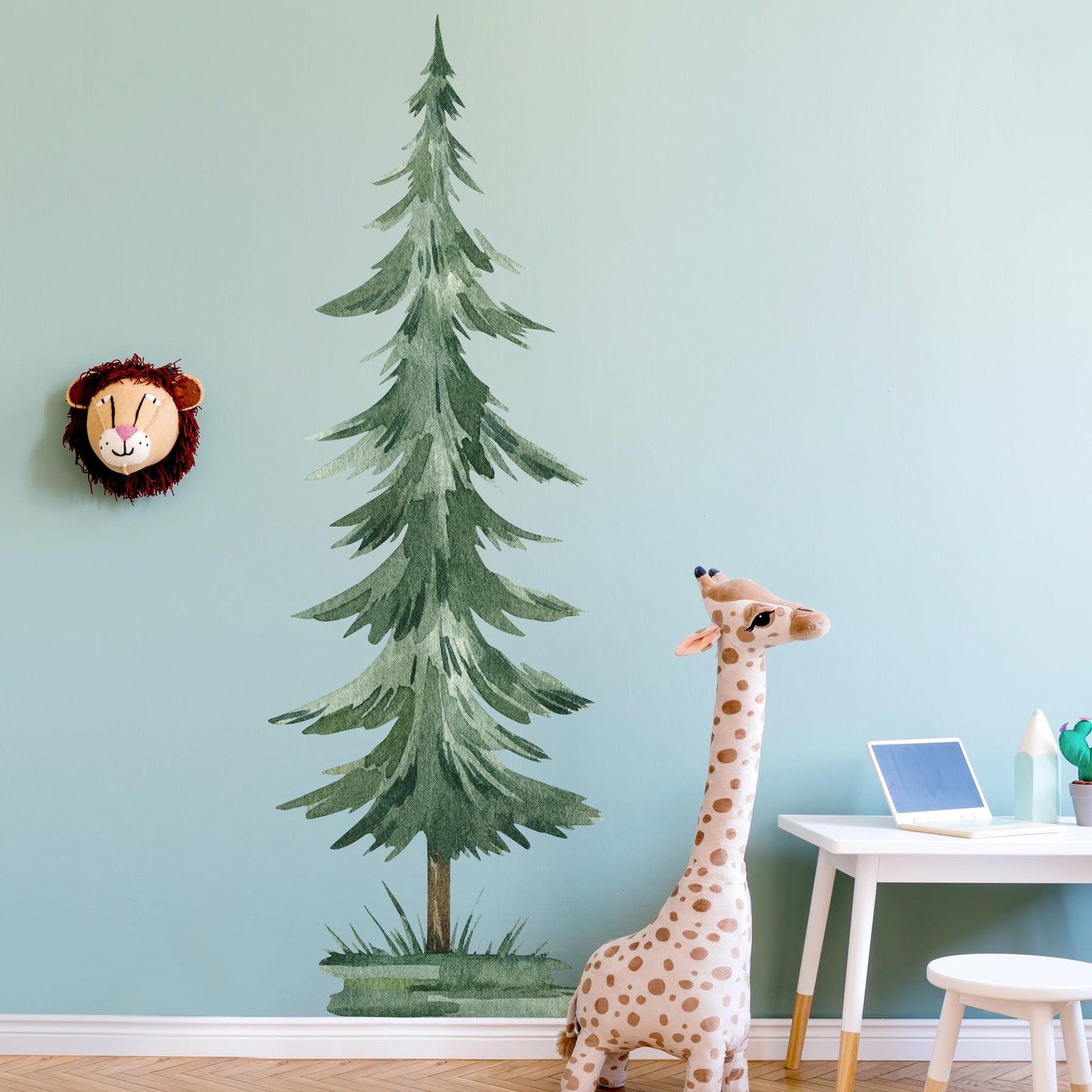 24×70.9 inch Large Pine Tree Wall Decals Removable Peel & Stick Forest Tree W…
