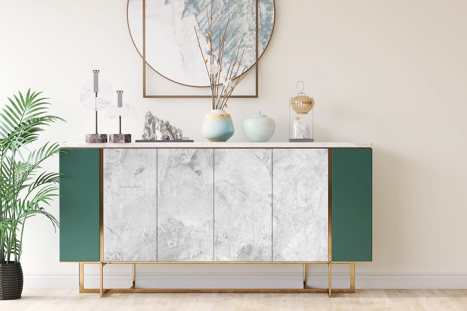 Sticker Veneer Furniture Wardrobe Table Adhesive concrete imitation 100×50