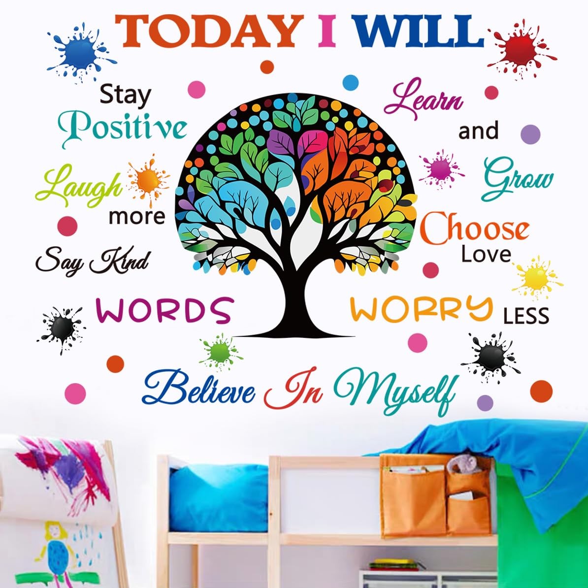 Colorful Inspirational Wall Decals Motivational Quote Today I Will Wall Stick…