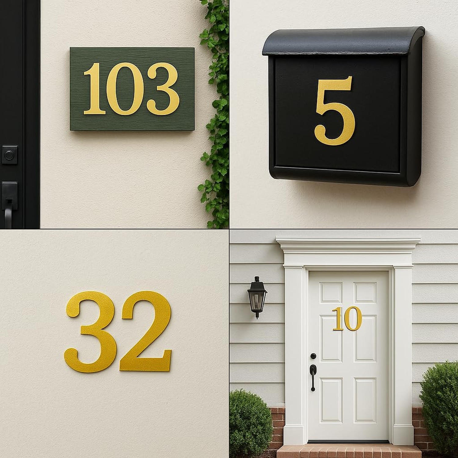 8 Sheets 4 Inch Number Stickers 0-9 – Waterproof Vinyl Self Adhesive Numbe