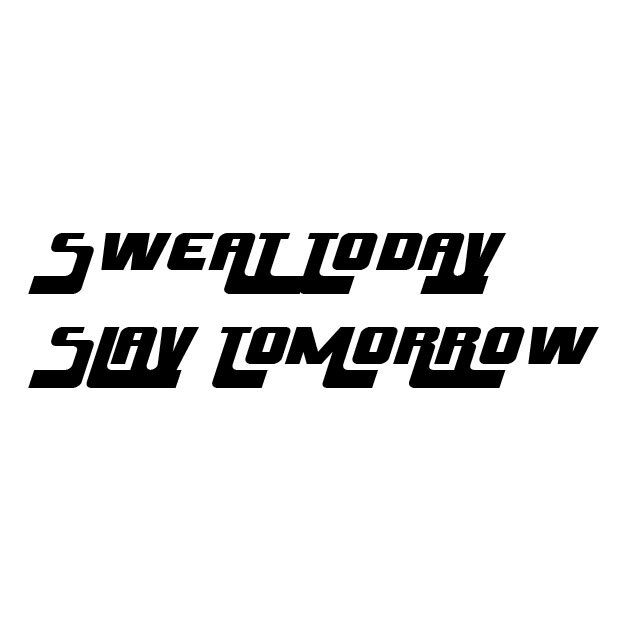 SWEAT TODAY SLAY TOMORROW Vinyl Custom Decal Gym Rat Fitness Workout Gymrat