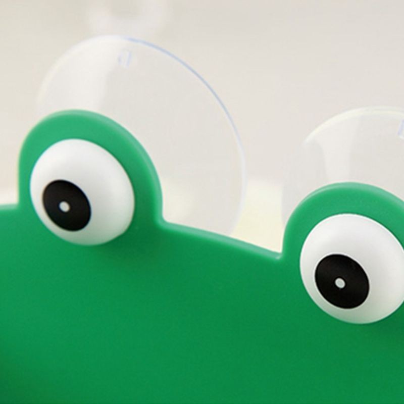 Frogs Shaped Soap Dish Holder with Suction Cups Kitchen Bathroom Soapbox for Cas
