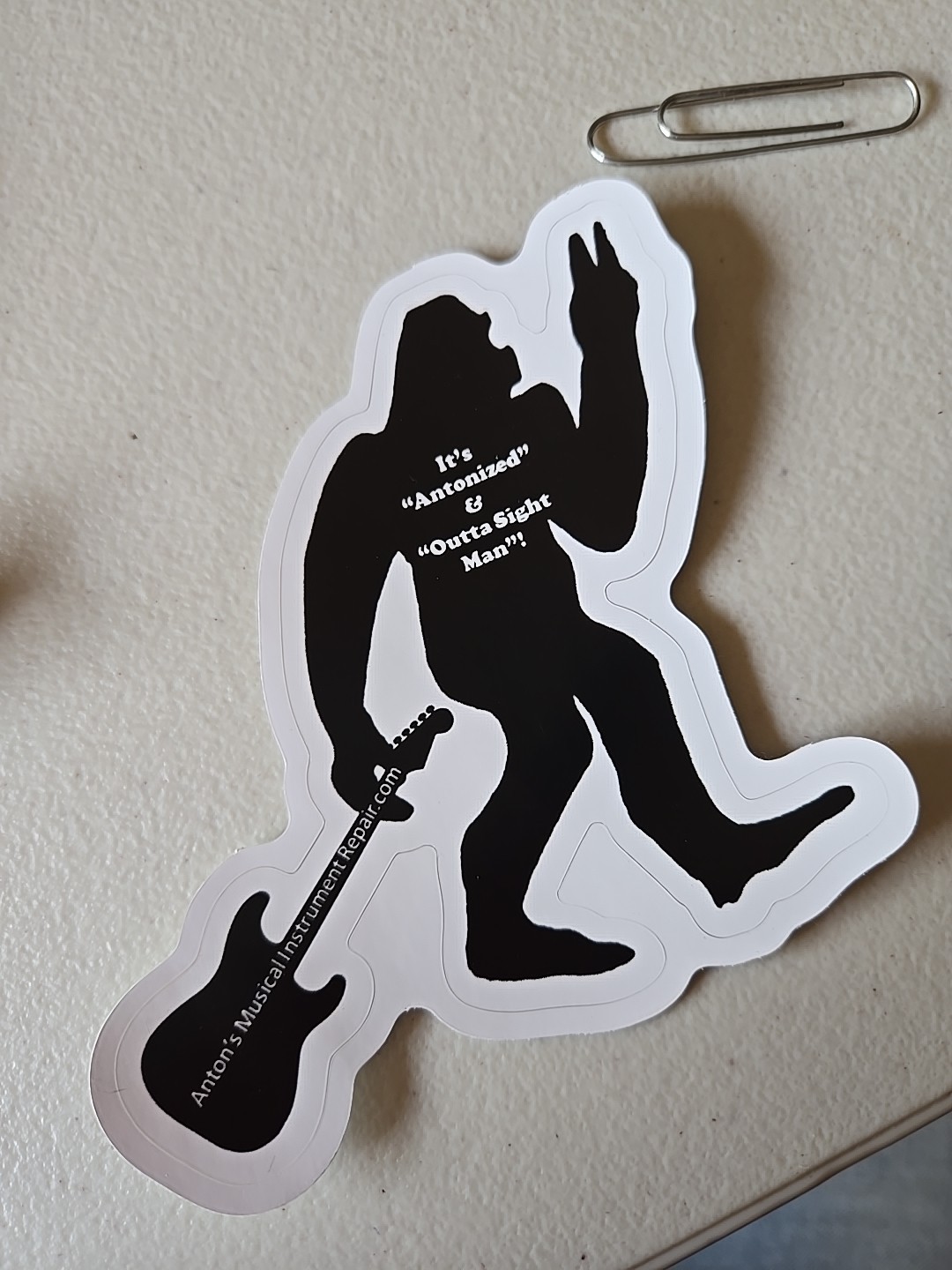 Bigfoot On Electric Guitar Case Stickers, Good For Laptops And Water Bottles Too
