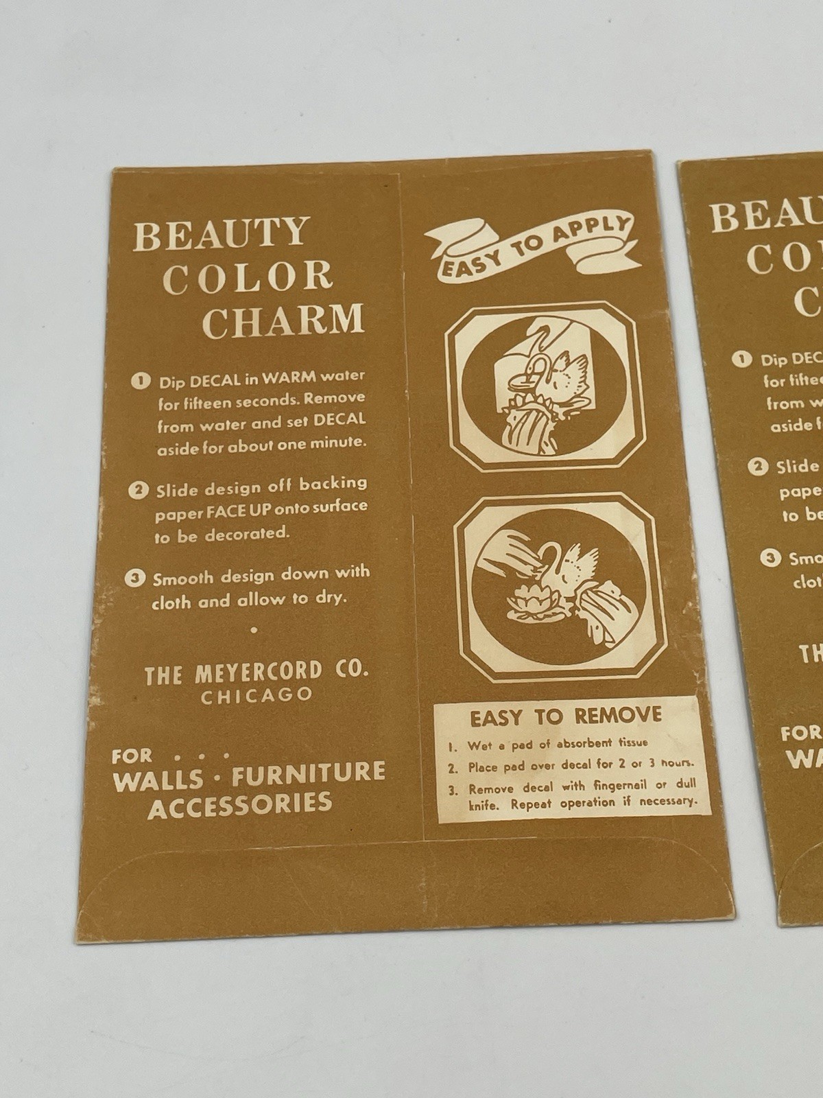2 Vintage Meyercord Cornucopia Fruit Decals Lot 1950s Kitchen Decor 840-C/D A8