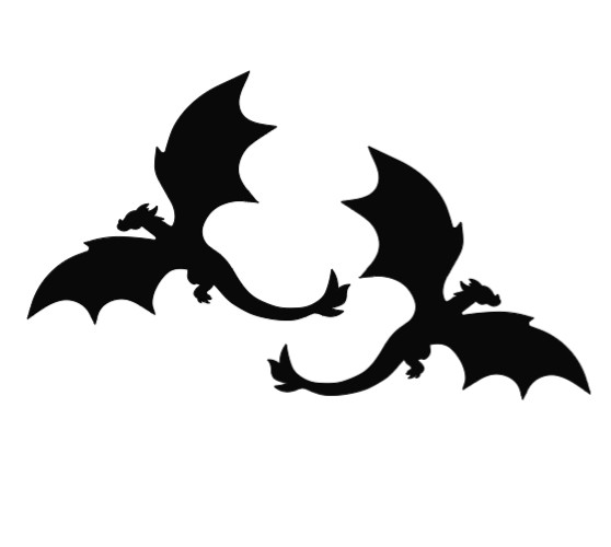 Tiny Dragons Vinyl Decal Sticker Rearview Mirror Car Truck Fantasy Set of 2