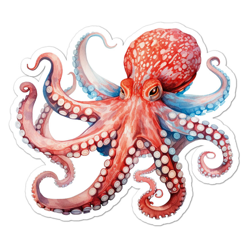 Octopus, Vinyl Decal Sticker, Indoor Outdoor, 3 Sizes, #11120