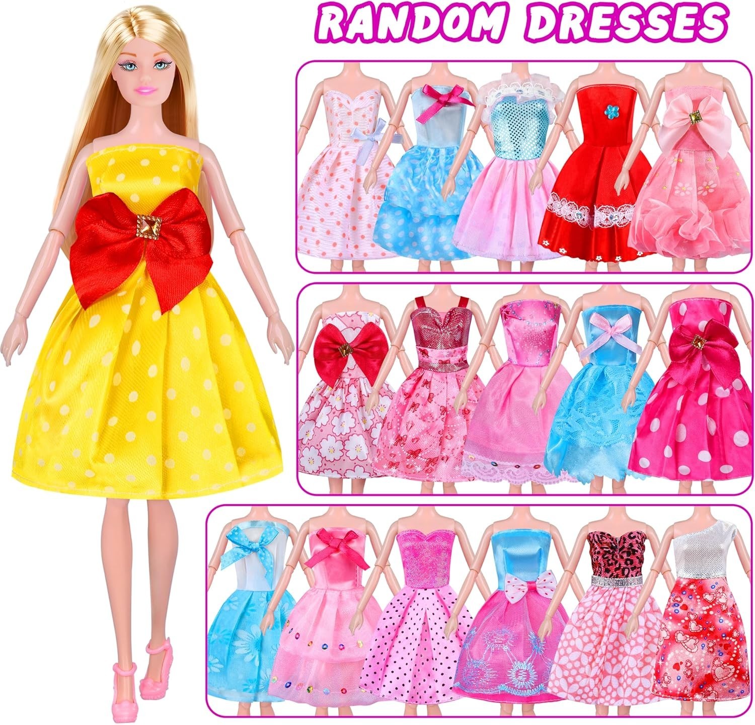 342 Pcs Doll Clothes and Accessories with Doll, Princess Gowns, Fashion Dresses,
