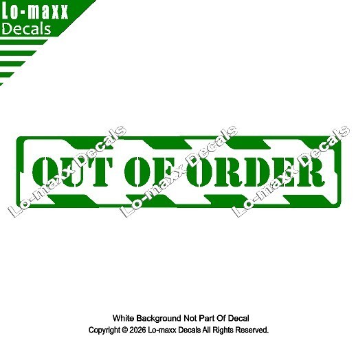 Out Of Order Hazard Stripe Die Cut Vinyl Decal High‑Performance Decal