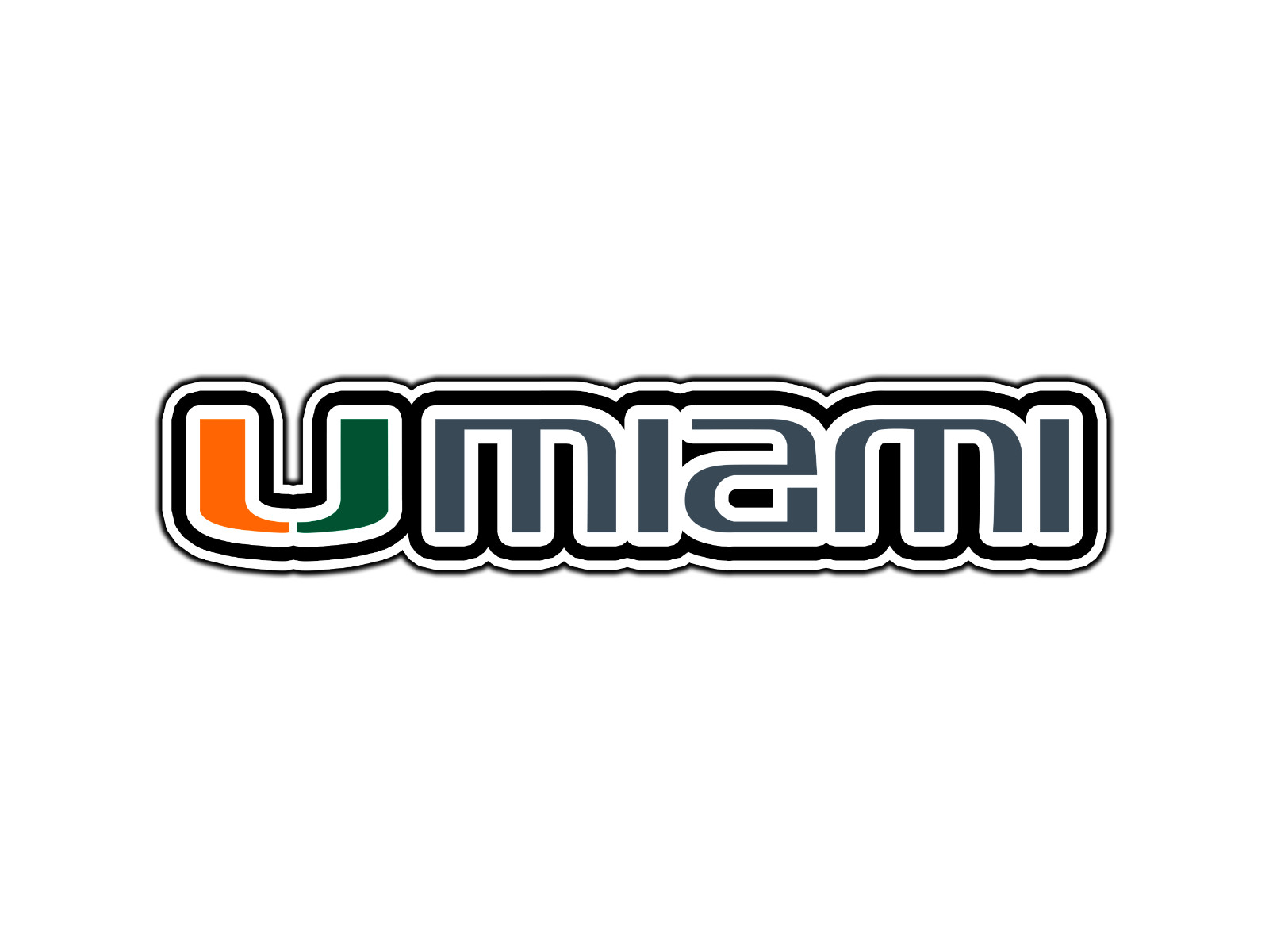 #448 Miami Hurricanes UMiami Logo Waterproof Vinyl Sticker Decal Die-Cut