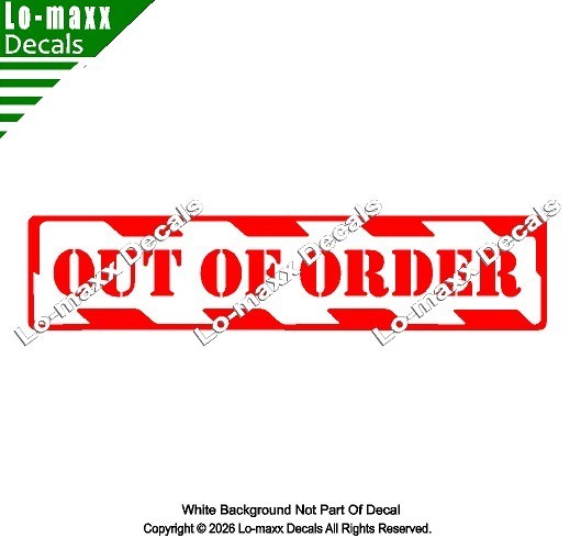 Out Of Order Hazard Stripe Die Cut Vinyl Decal High‑Performance Decal