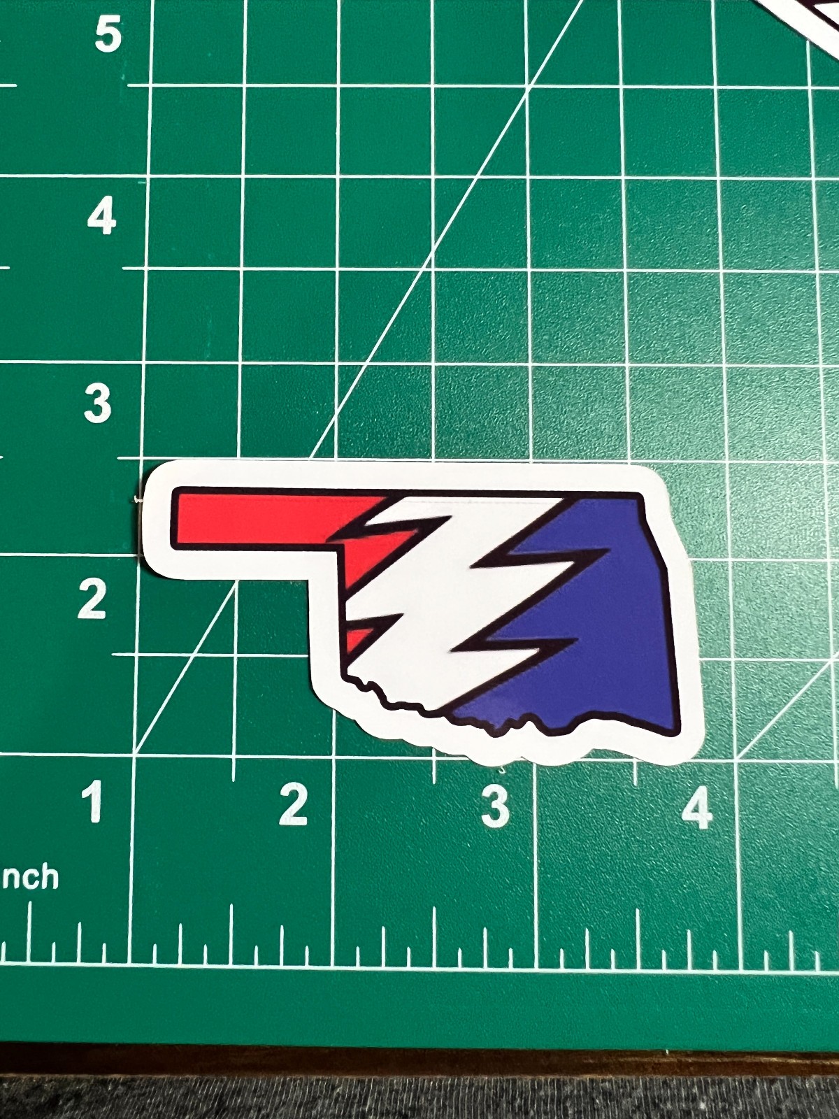 Oklahoma Stealie – Grateful Dead – Laminated Vinyl Sticker 3"x1.5"