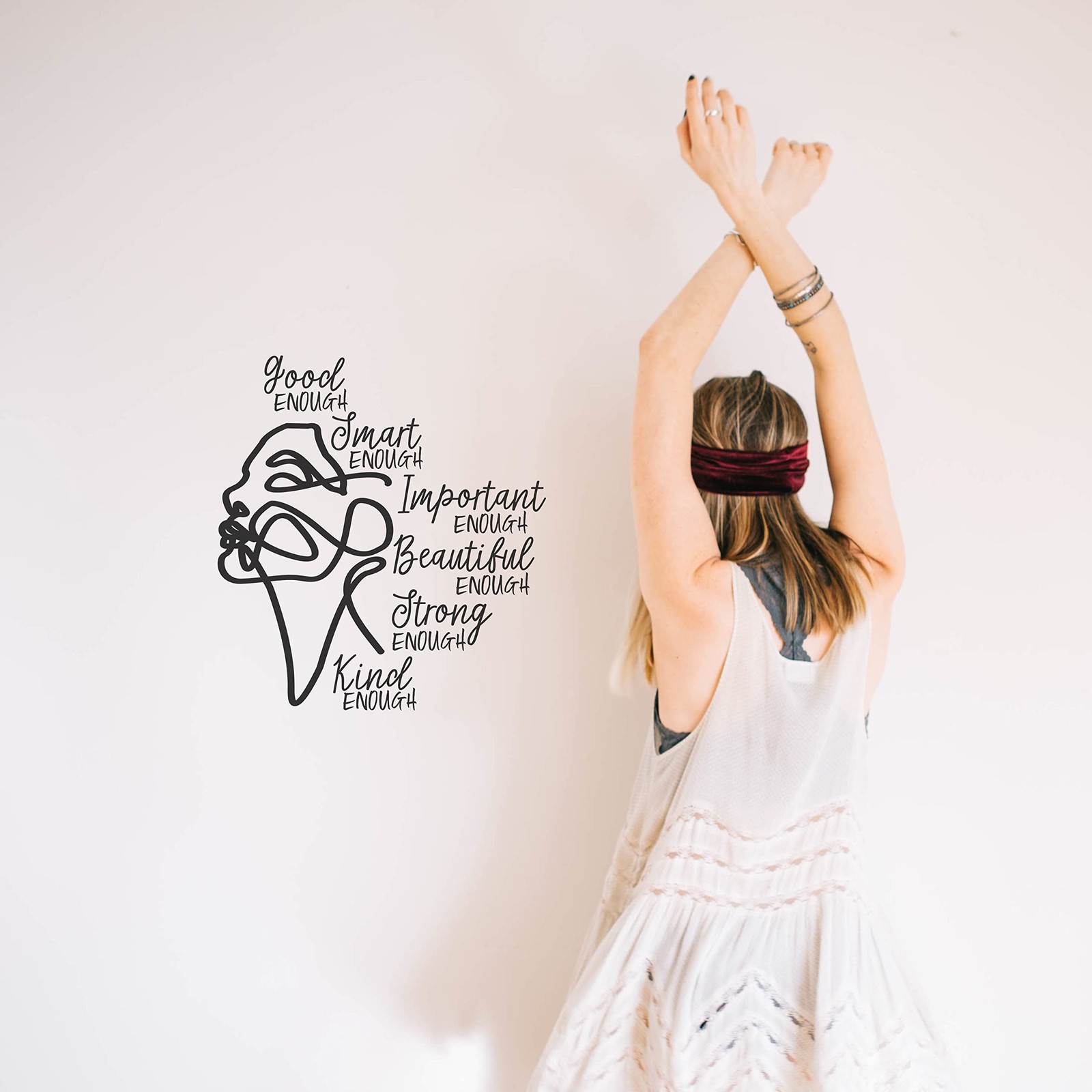 Inspirational Wall Decals for Line Art Set Quote Sticker Motivational Office …