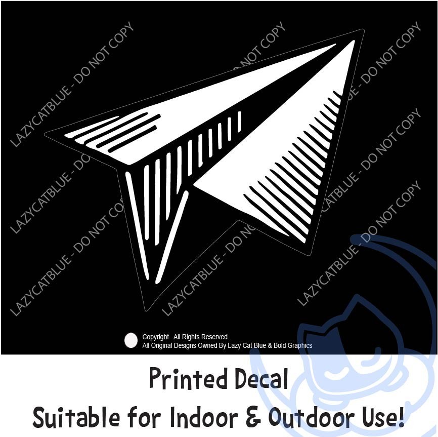 Paper Airplane Decal Sticker Fun School Flying Game Kids Race Toss Throw Origami
