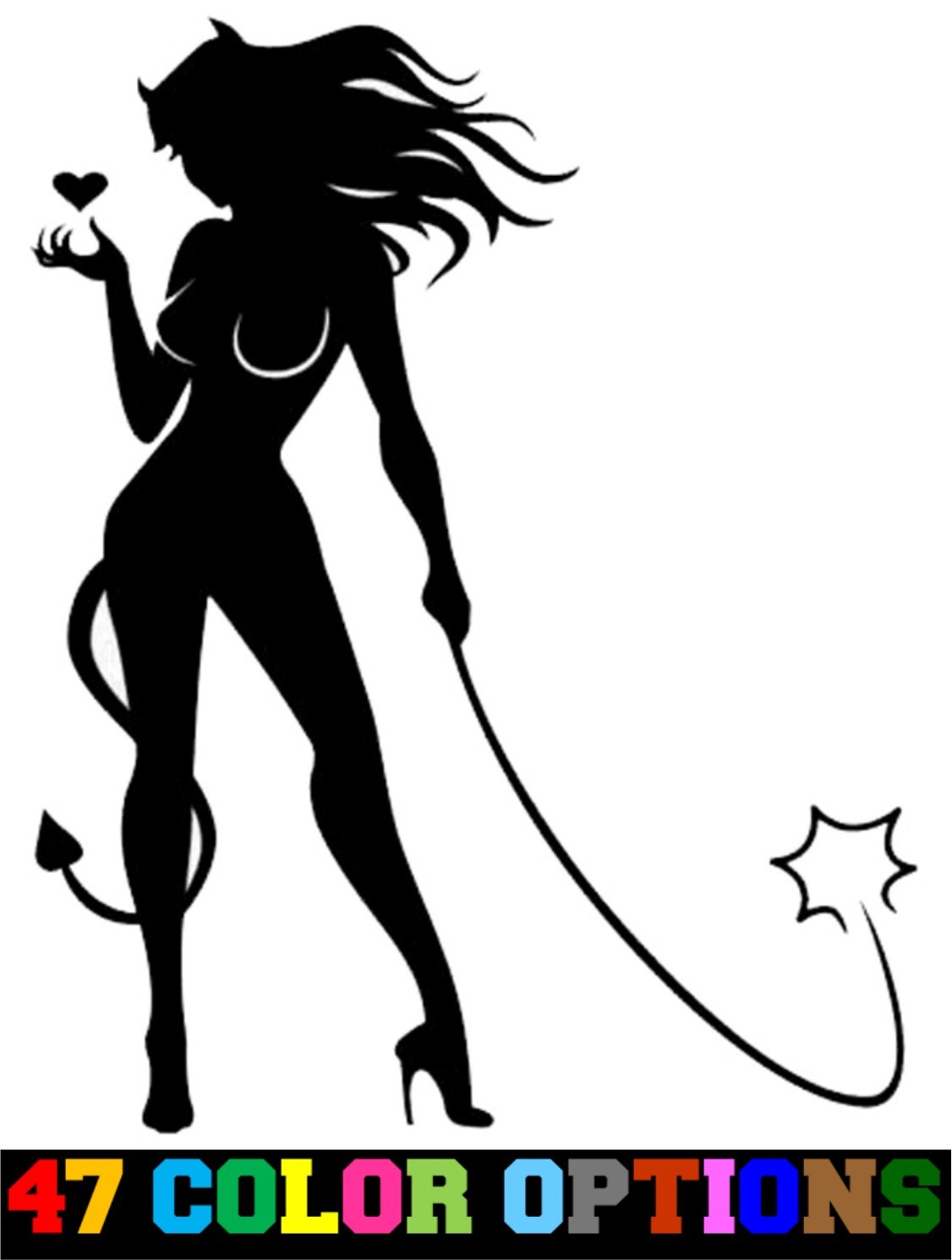 Vinyl Decal Truck Car Sticker Laptop – Sexy Naughty Devil Girl Pinup