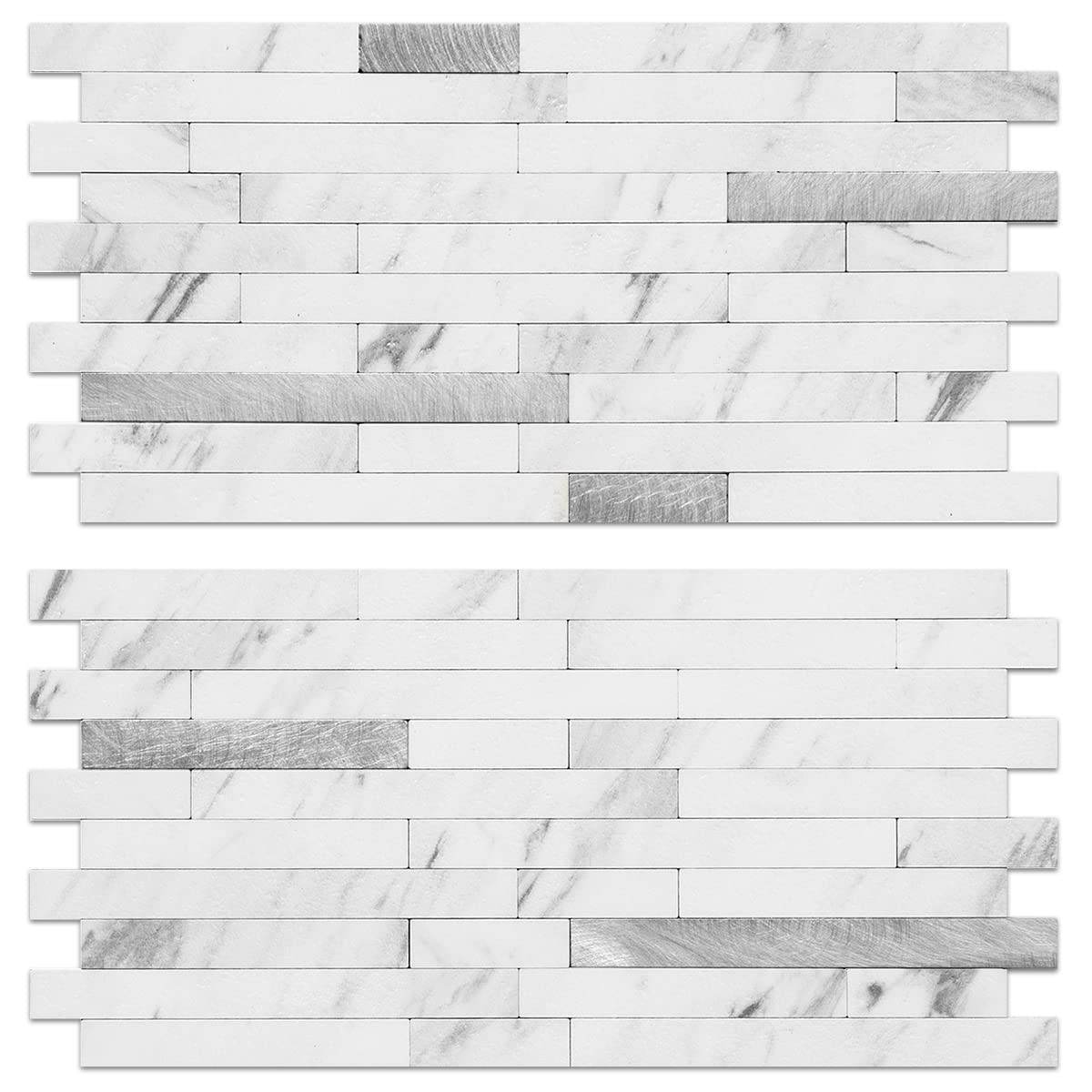 20 Sheets Faux Stone Peel and Stick Backsplash, White Marble Look PVC Wall Ti…