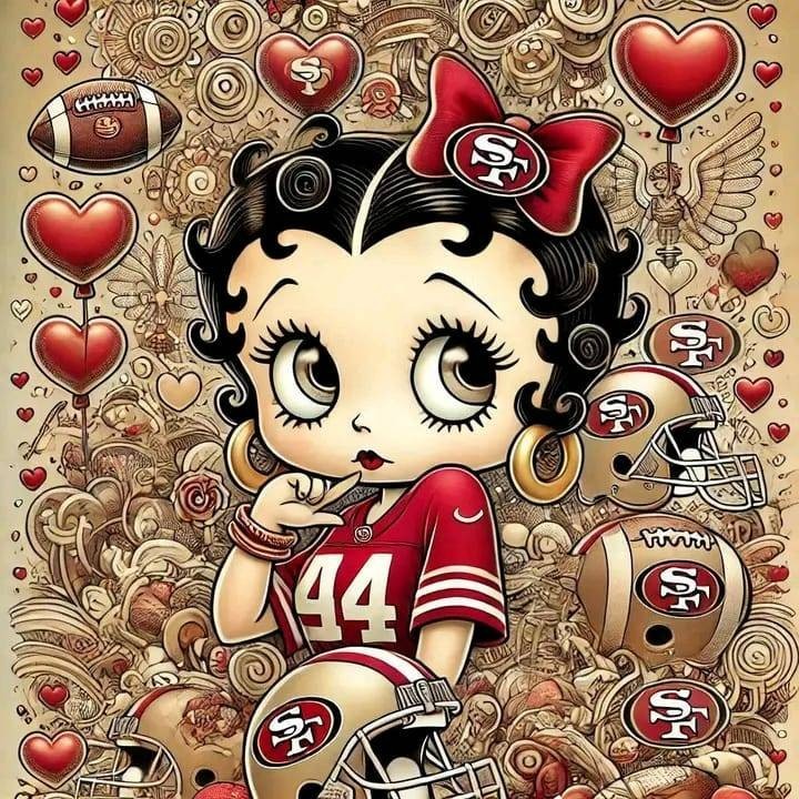 San Francisco 49ers Betty Boop Sticker Decal Laptop Wall Mirror Cup Tumblr Locke