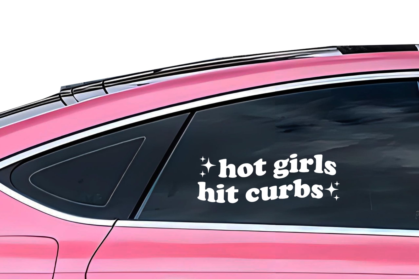 1Pcs Hot Girls Hit Curbs – Trendy Boho Chic Car Mirror Decal & Bumper Sticker…