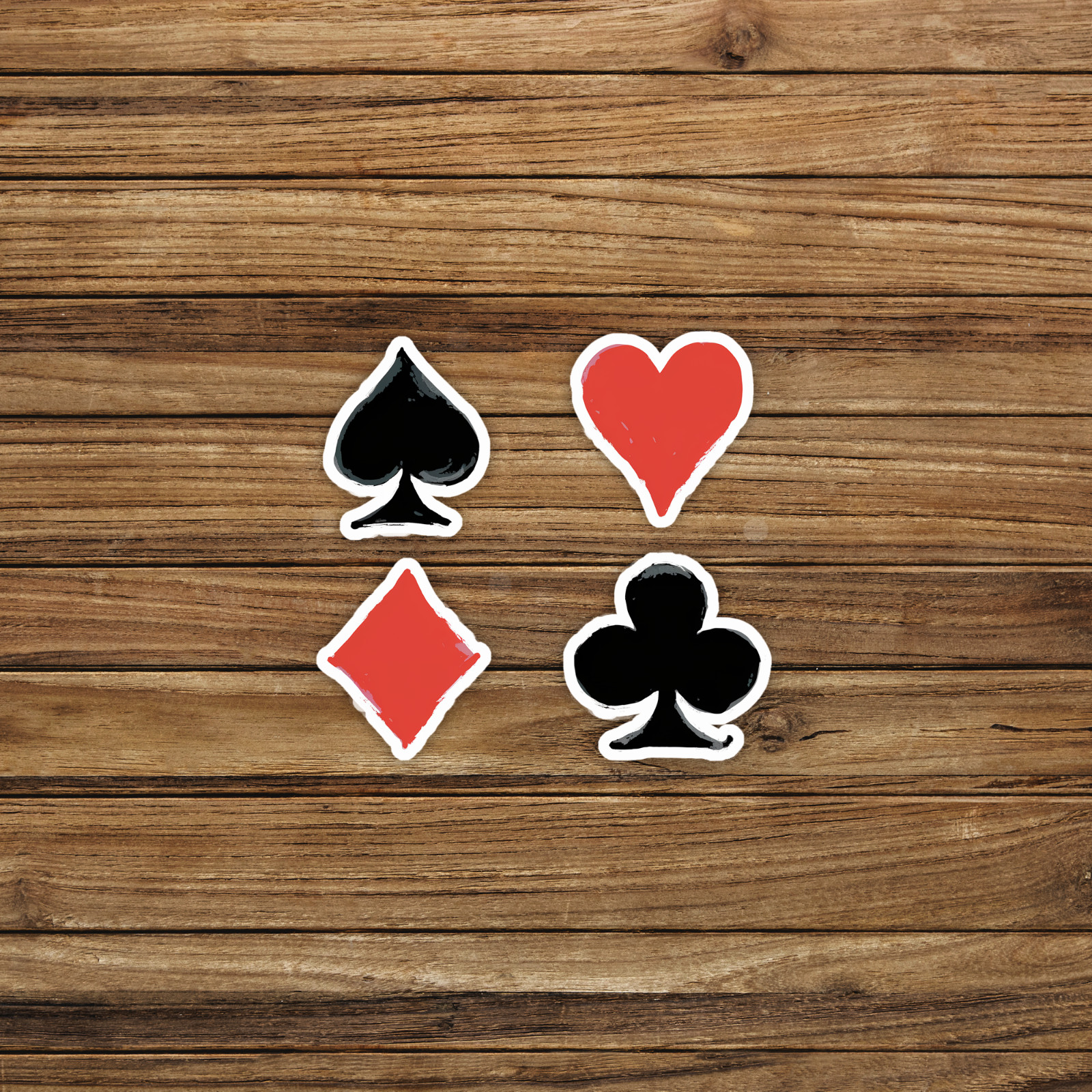 Retro Playing Card Suit Stickers: Spade, Heart, Diamond, Club Decals #1110