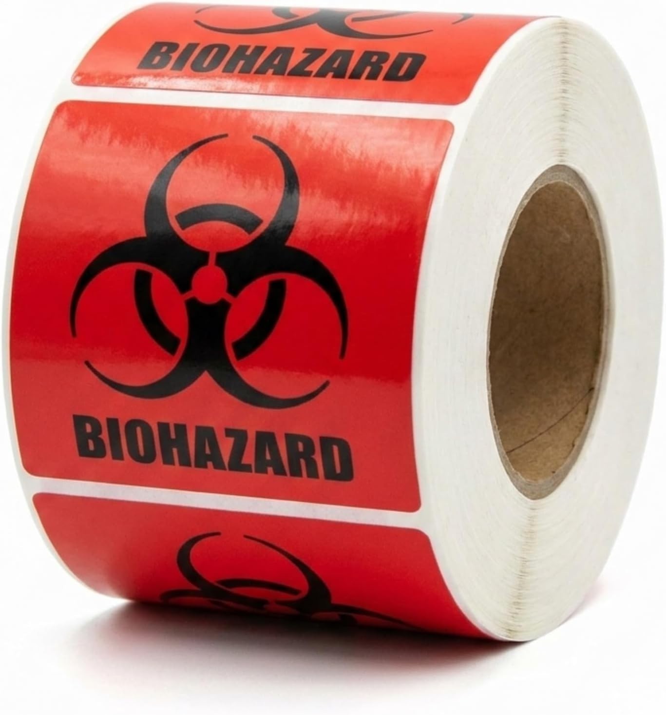 Bright Red 2" x 2" Biohazard Labels – 250 Durable Stickers for Labs & Hospitals