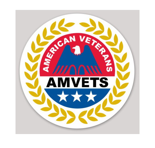 2 Inch Non-Reflective Round AMVETS American Veterans Vet Vets Vinyl Sticker