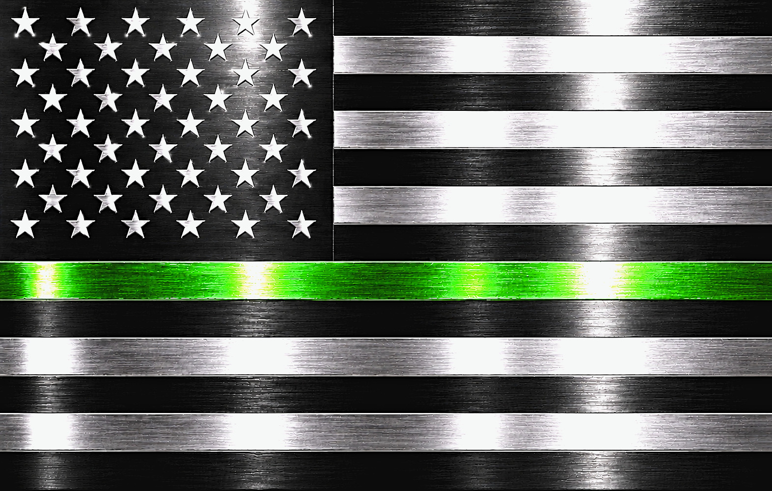 STRICKER (BUY 2, GET 1 FREE) metallic silver color vinyl green line Made in USA