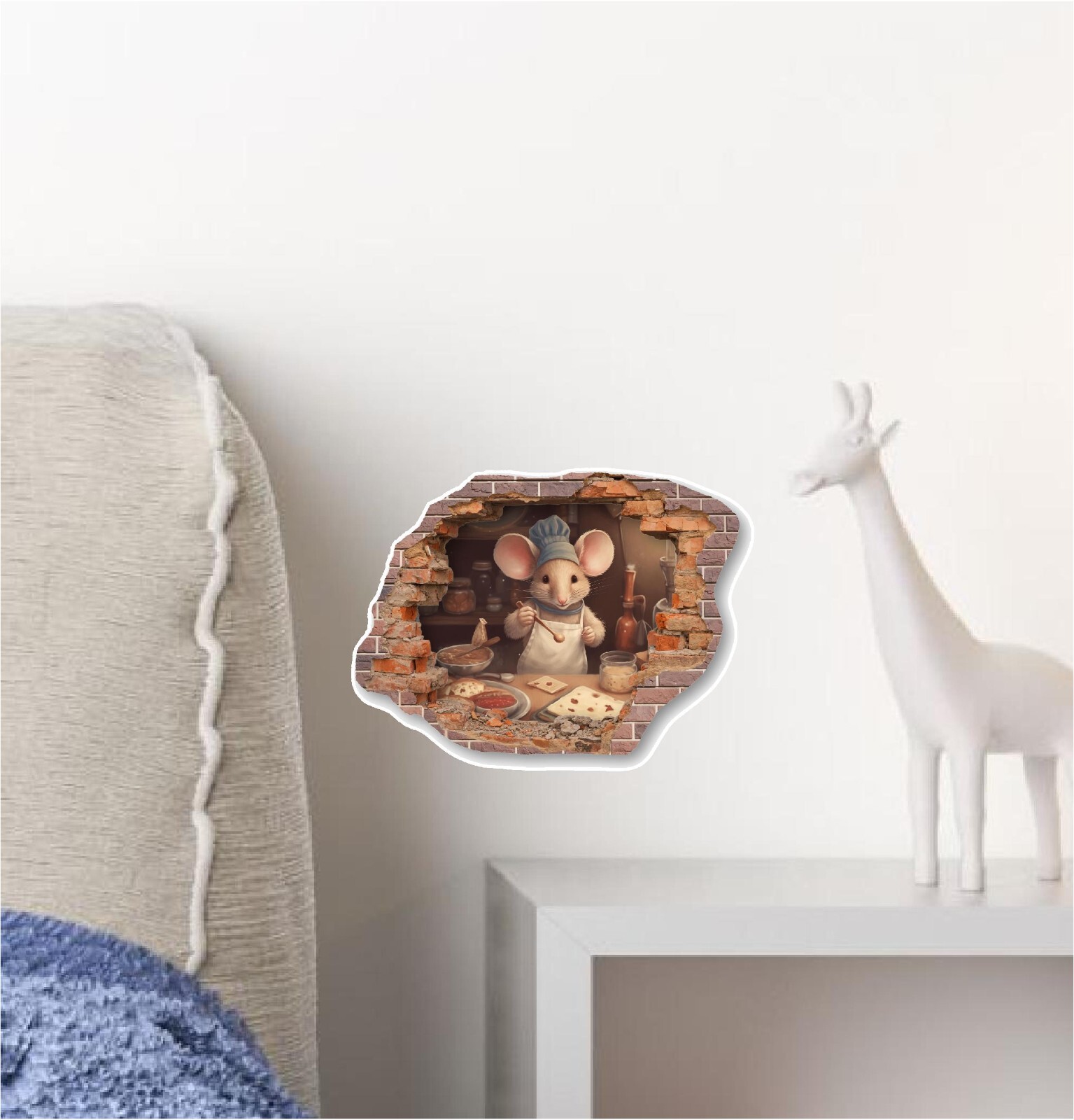 Mouse Realistic Art Cooking for the Family 3D Art Funny Humor Unique Decal 8"x6"