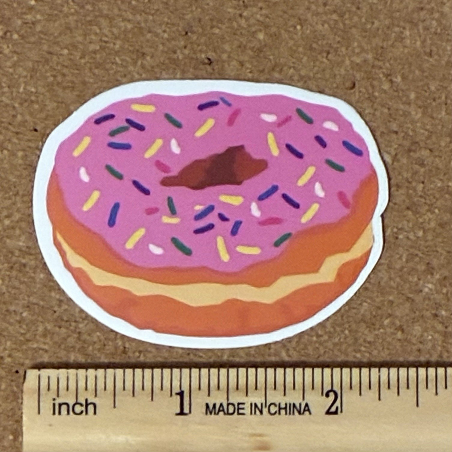Cake Donut With Pink Frosting And Sprinkles Vinyl Sticker Decal