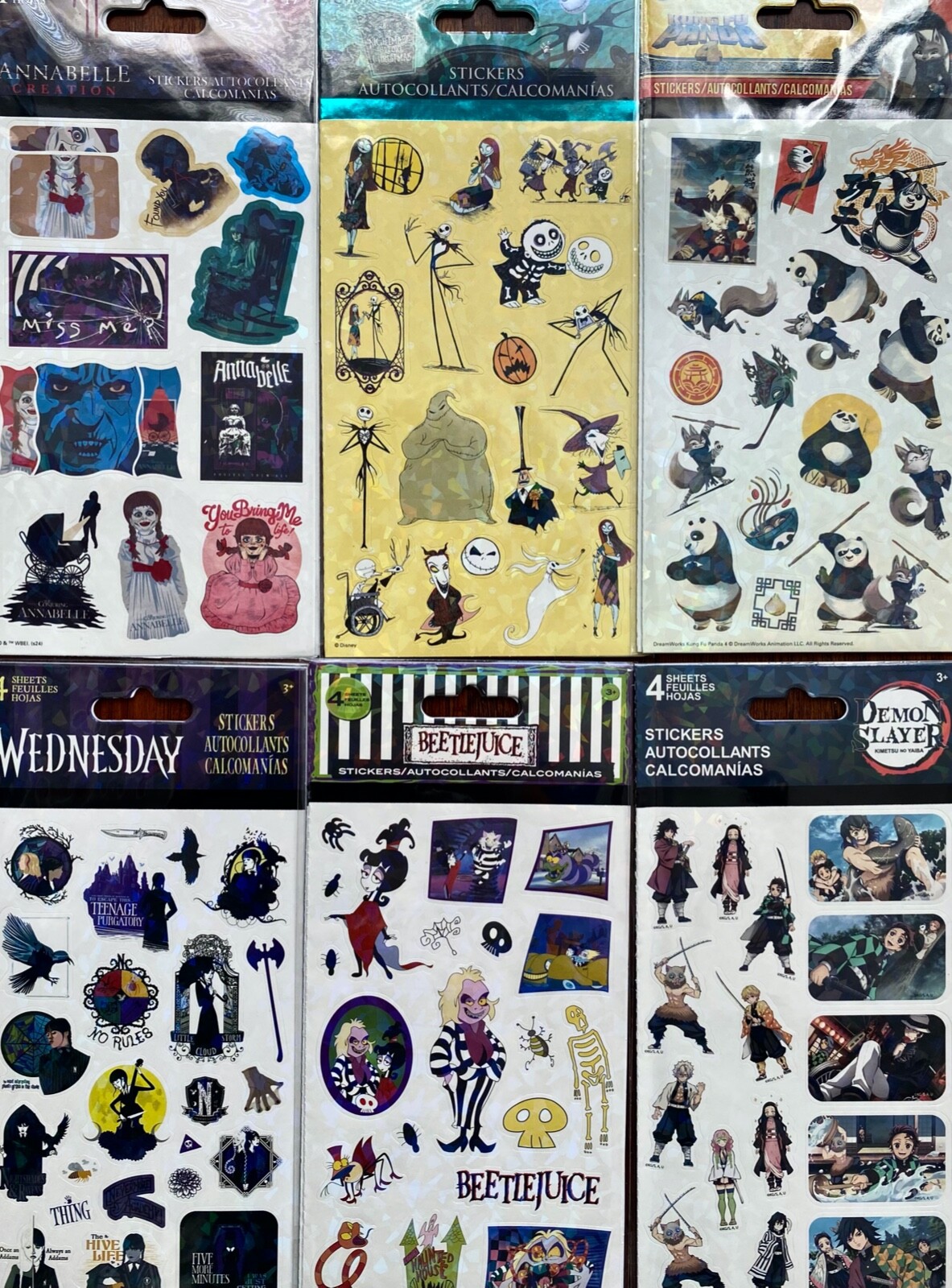 349+ STICKER LOT STITCH GARFIELD SPIDERMAN KUNG FU PANDA HELLO KITTY WEDNESDAY +