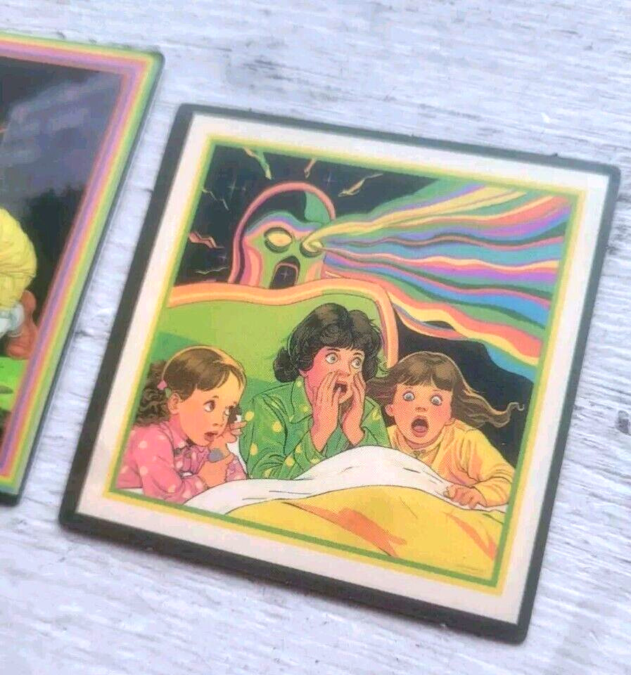 Haunted Active Spirit Negative Creepy Monster And Kids Sticker Lot Of 2 Pcs