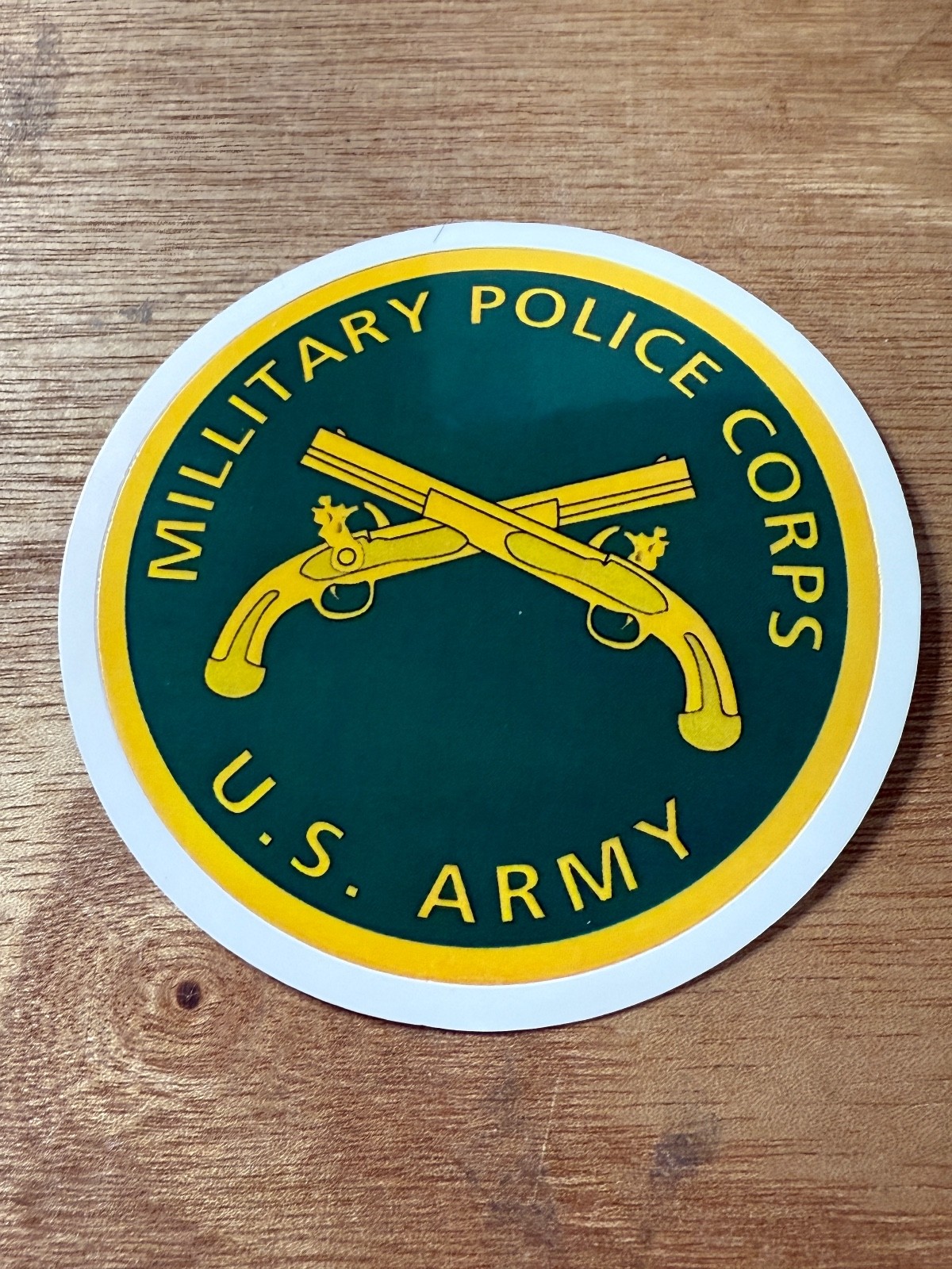 STICKER US Army MP military police vinyl laminated green gold trump new USA