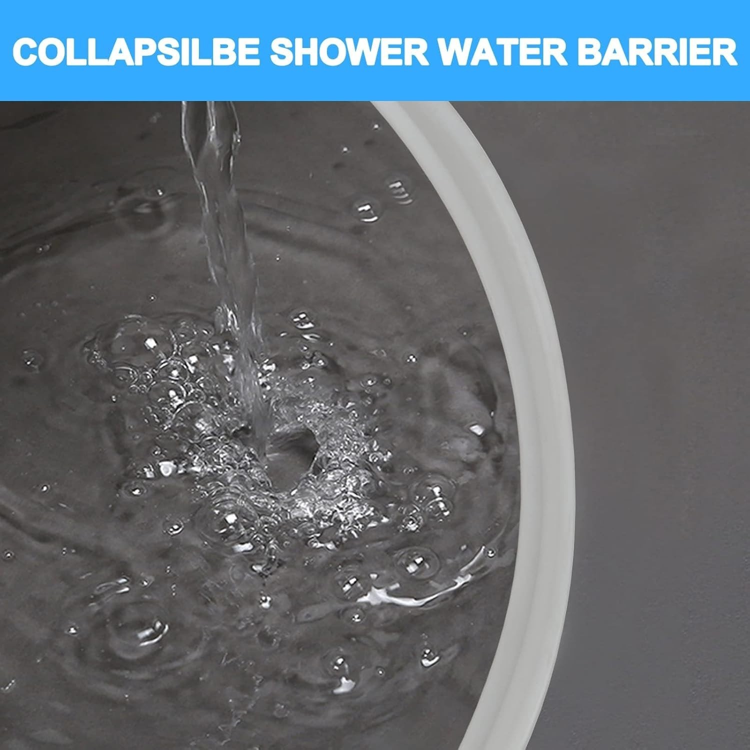67 Inch Collapsible Shower Threshold Water Dam, Silicone Shower Water Stopper Ba