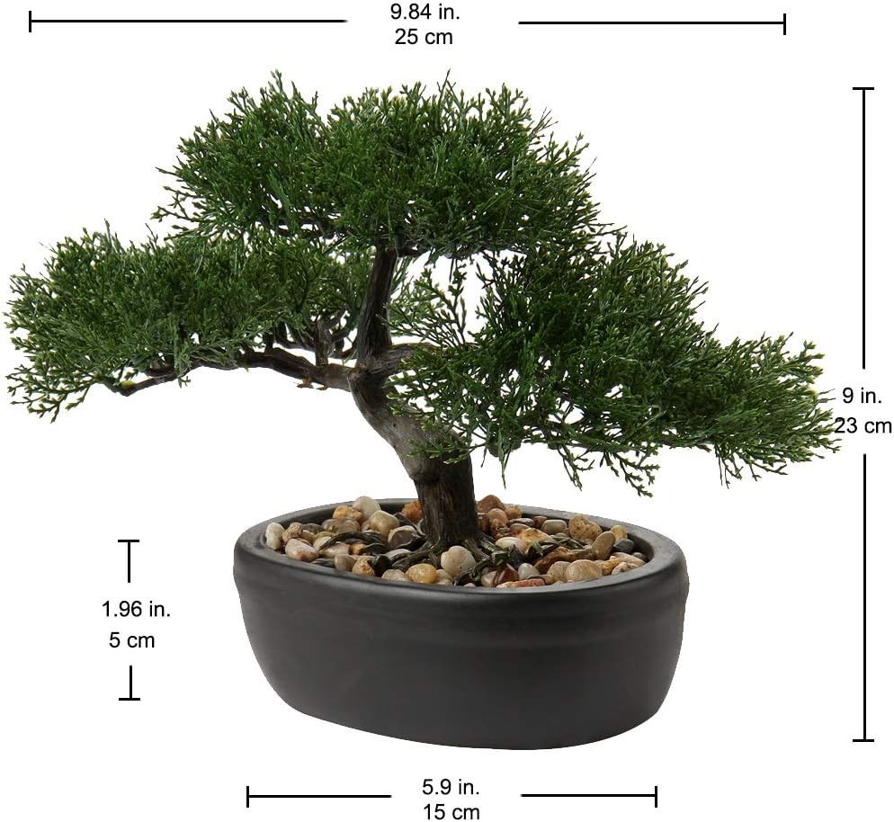 Compact Juniper Bonsai Tree – Low Maintenance Indoor Faux Plant for All Seasons