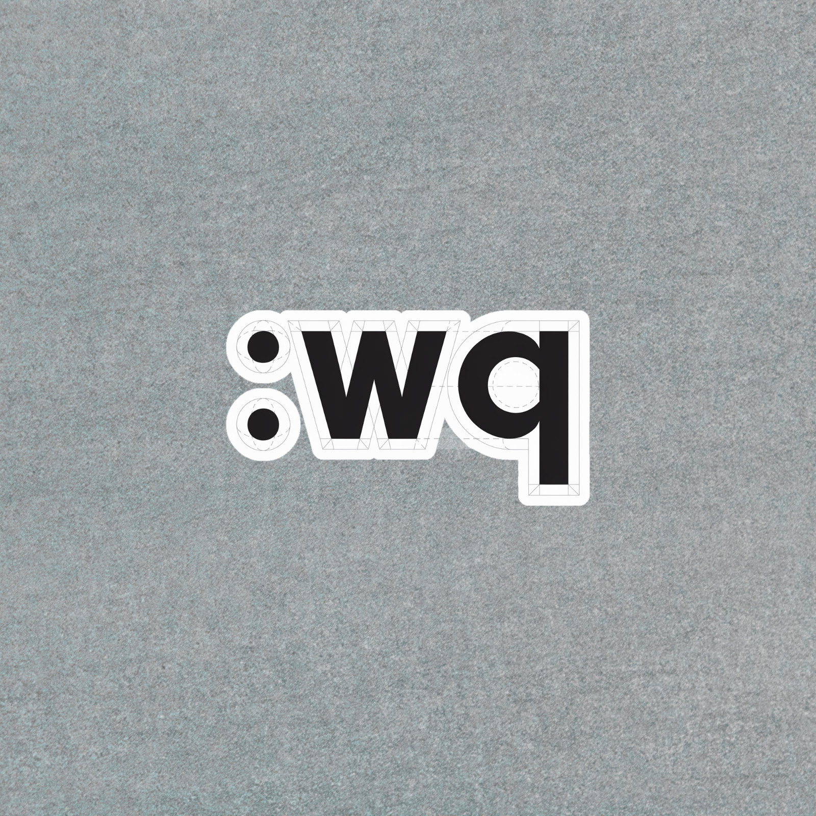 Modern Minimalist Black and White Lowercase wq Sticker Decal #5040