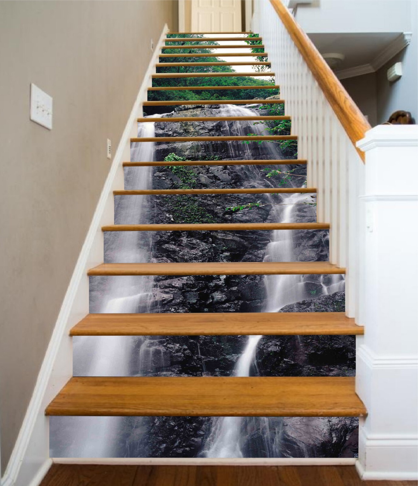 3D Green Tree 953 Stair Risers Decoration Photo Mural Vinyl Decal Wallpaper