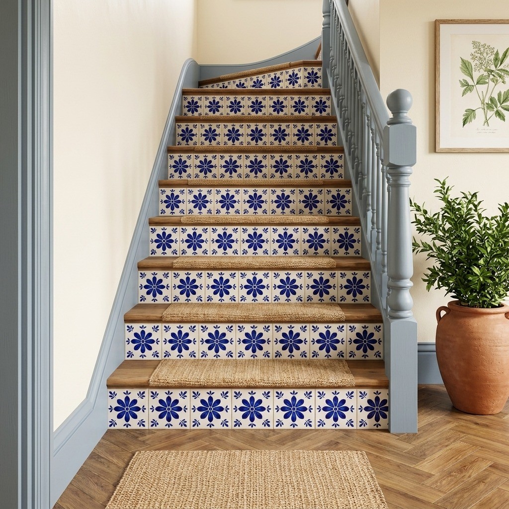 Peel and Stick Tile Stickers Blue White Talavera Kitchen Backsplash Wall Decor