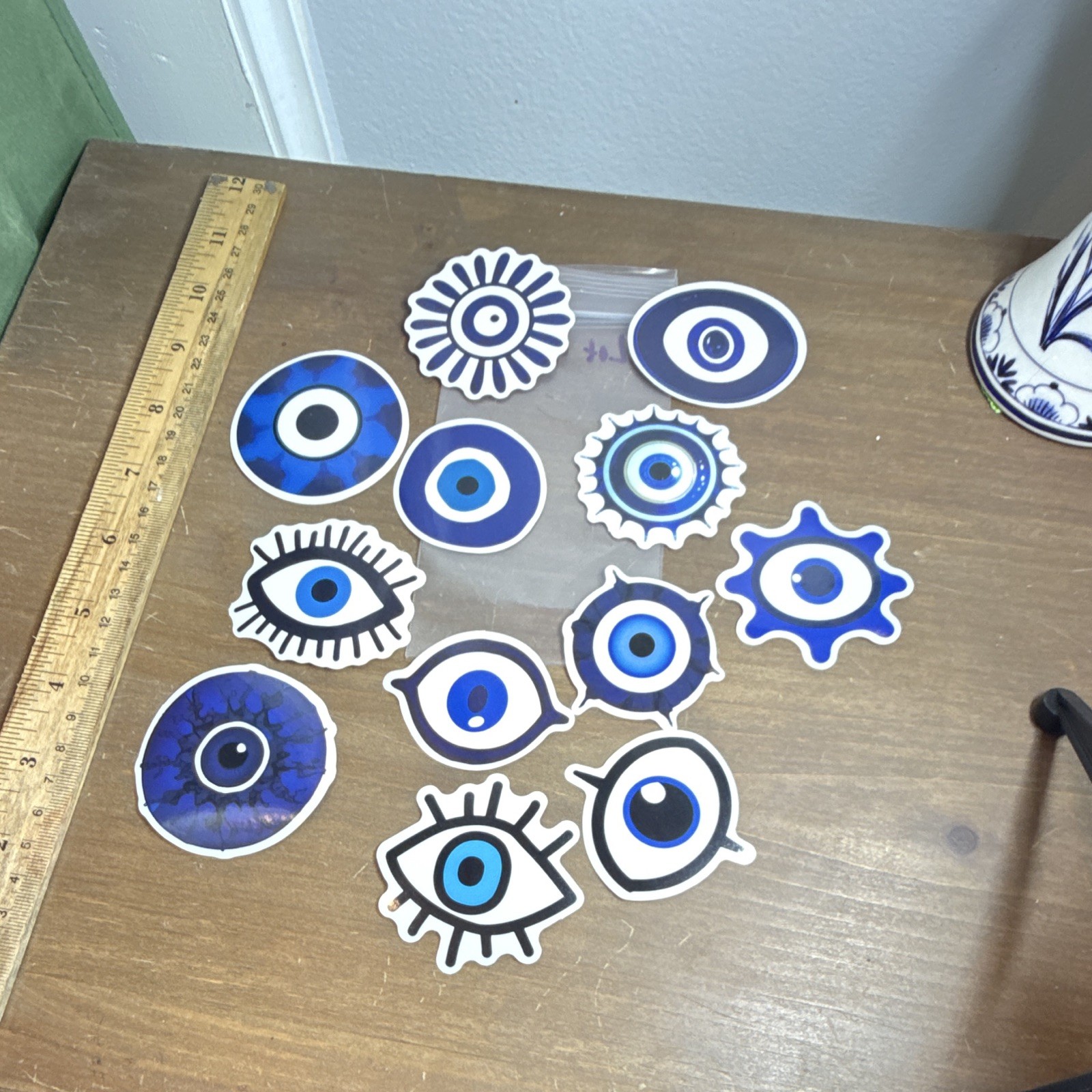 Assorted Lot of 12! Greek Greece Evil Eye Eye-Shaped Sticker Decal Set 🇬🇷