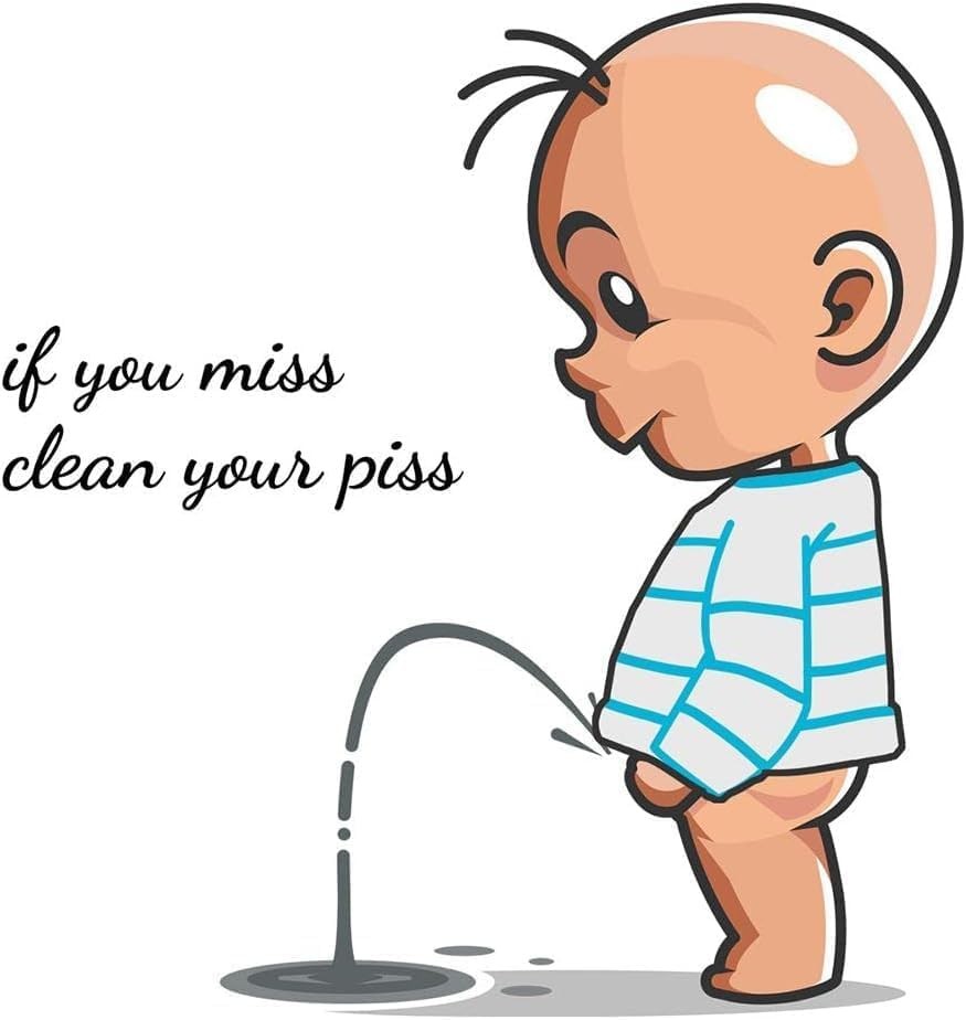 If You Miss,Clean Your Piss Toilet Sticker, Funny Seat Sticker Bathroom Wall Dec