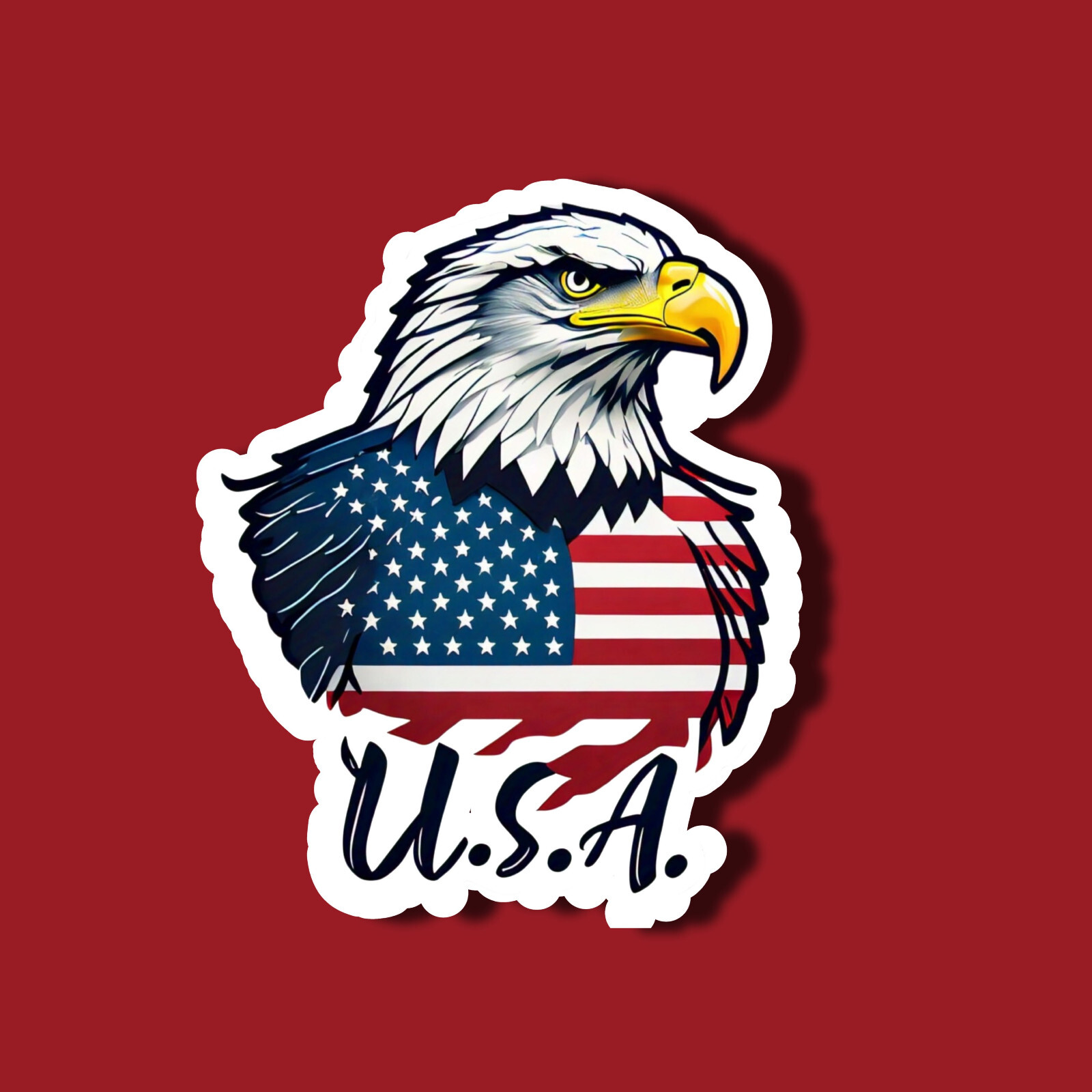 American Eagle Head USA Flag United States Patriotic 3" Vinyl Sticker