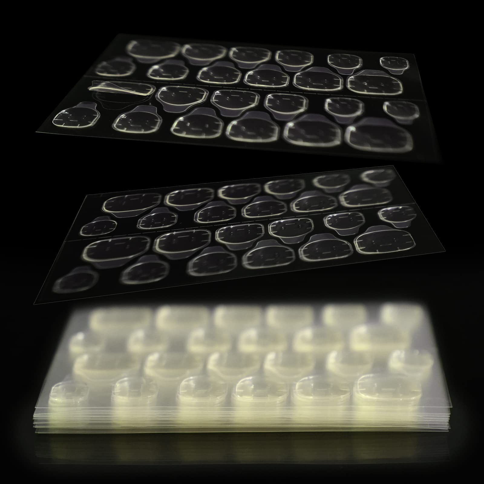 10 Sheets (240pcs) Nail Glue Stickers Double Side for Press on 10