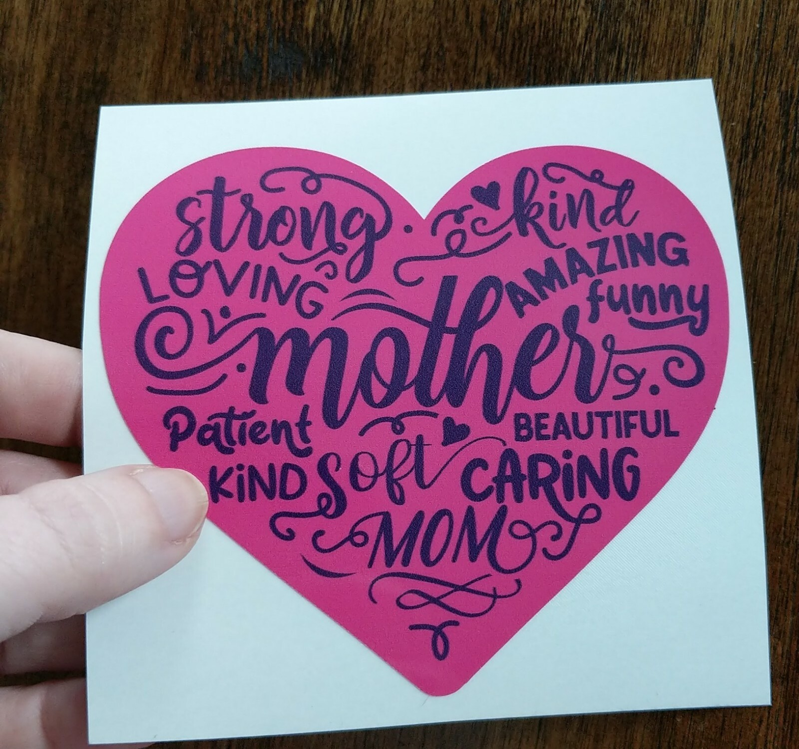 4.5" Mom Heart Decal Vinyl Sticker Pink Purple Love Mothers Day Gift Family Kids
