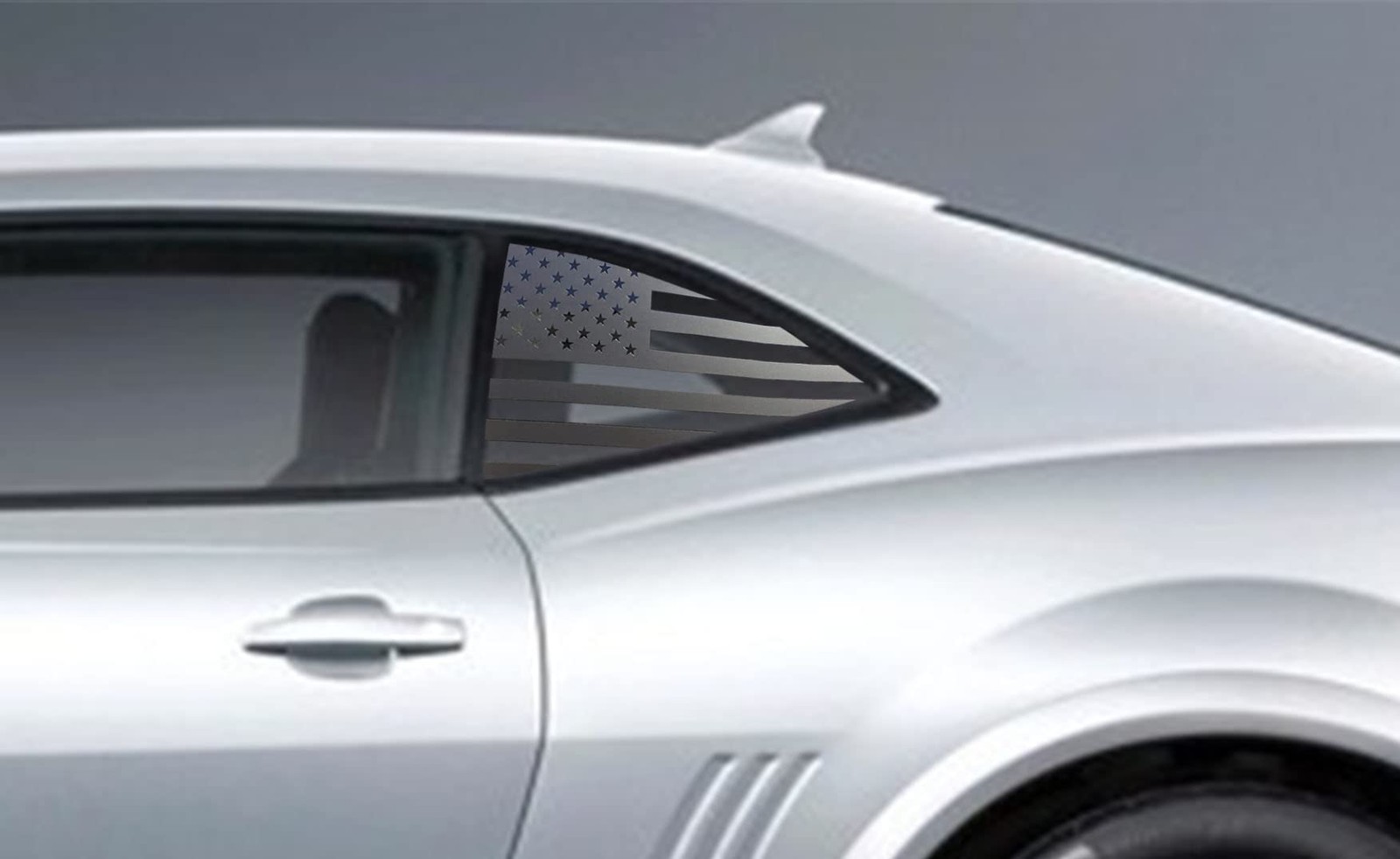Rear Side Quarter Window American Flag Decal for Chevy Camaro 2016-2022, Black