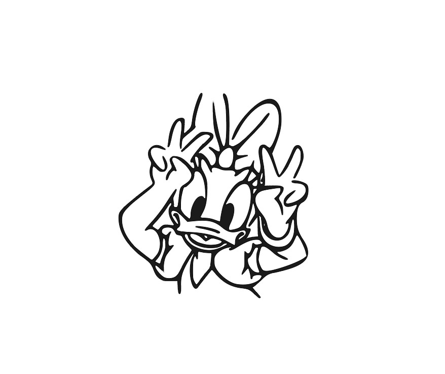Daisy Duck Peace Vinyl Decal Sticker -Multiple Colors & Sizes- FREE SHIPPING