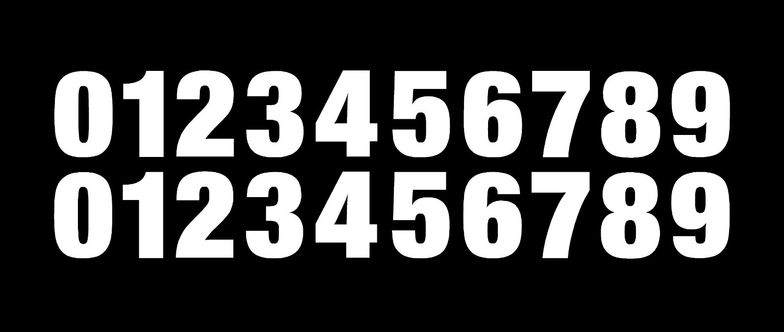 0-9 Reflective Numbers White Sticker Vinyl Decal pick 1"-12" Set Of 20 (RV2-2)