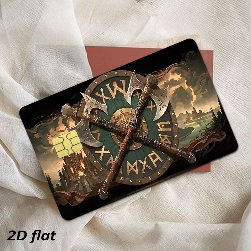 Viking Shield and Axes Credit Debit Skin Sticker Decal Chip