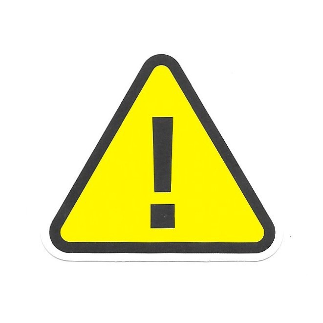 Caution Sign Vinyl Sticker Funny Warning Exclamation Point Danger Laptop Mug