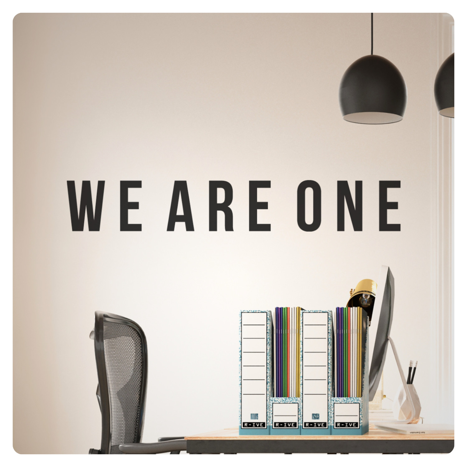 We Are One Inspirational Motivational Teamwork Wall Decal Sticker Vinyl Quote