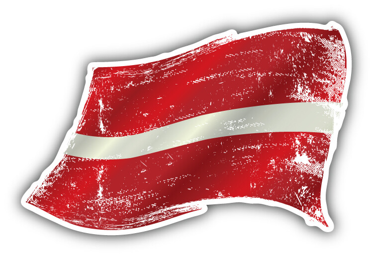 Latvia Grunge Flag Car Bumper Sticker Decal