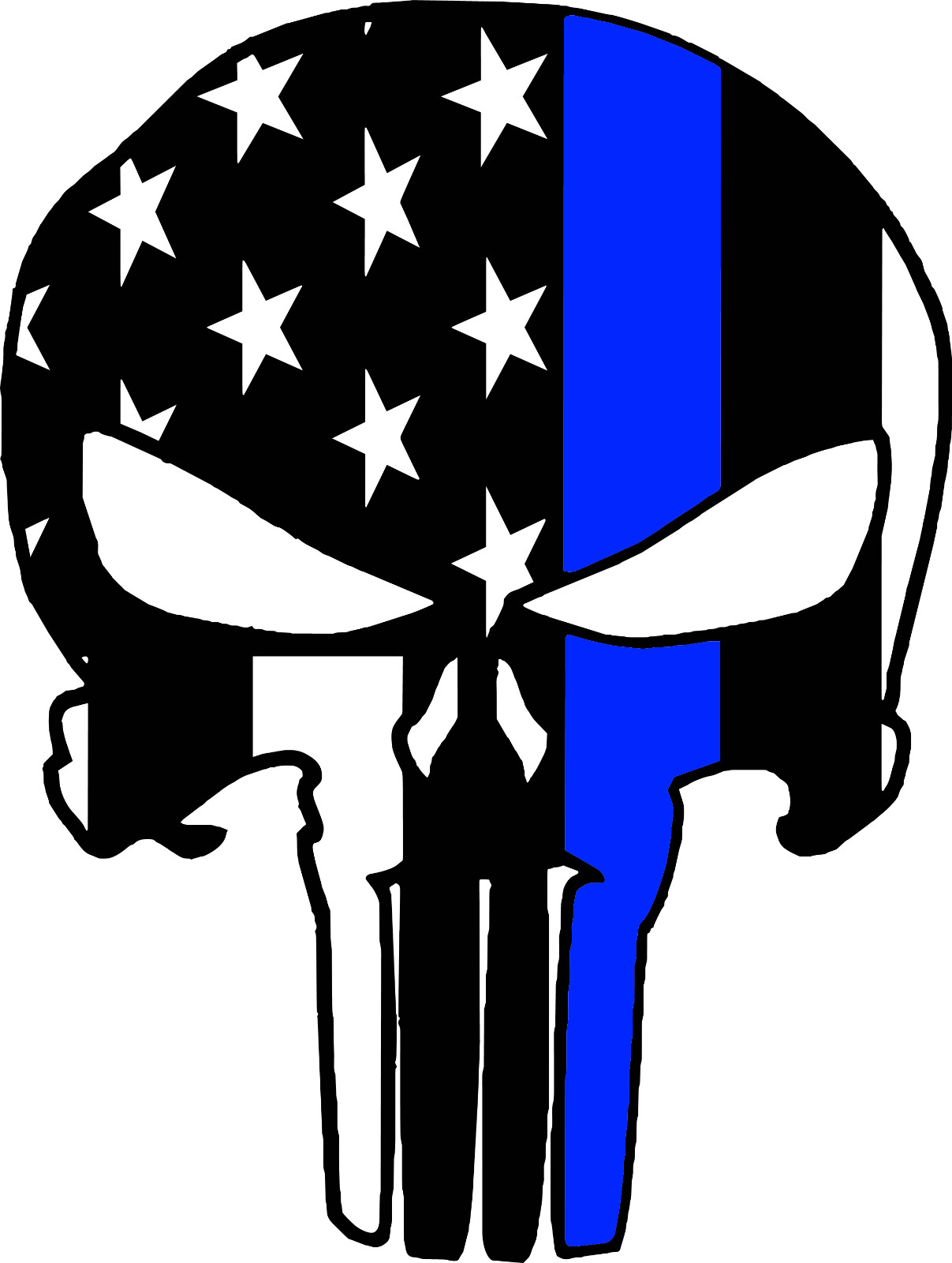 Back the blue Punisher Skull Premium Vinyl Decal 5inch