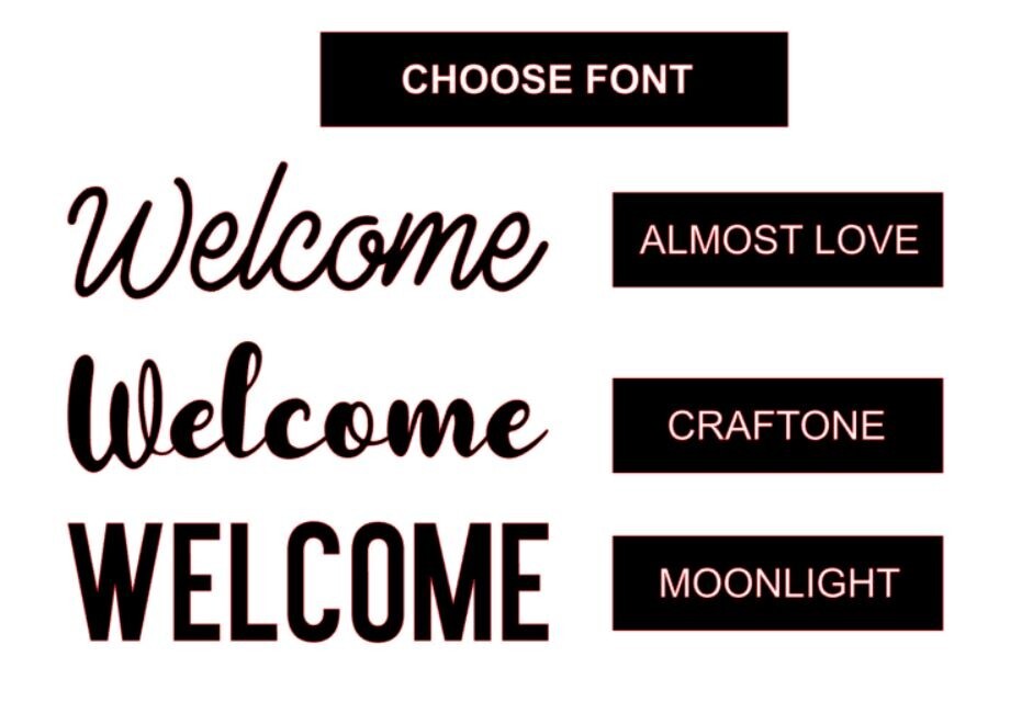 Welcome Decal Vinyl Sticker Sign PICK FONT SIZE COLOR Business Store Home House